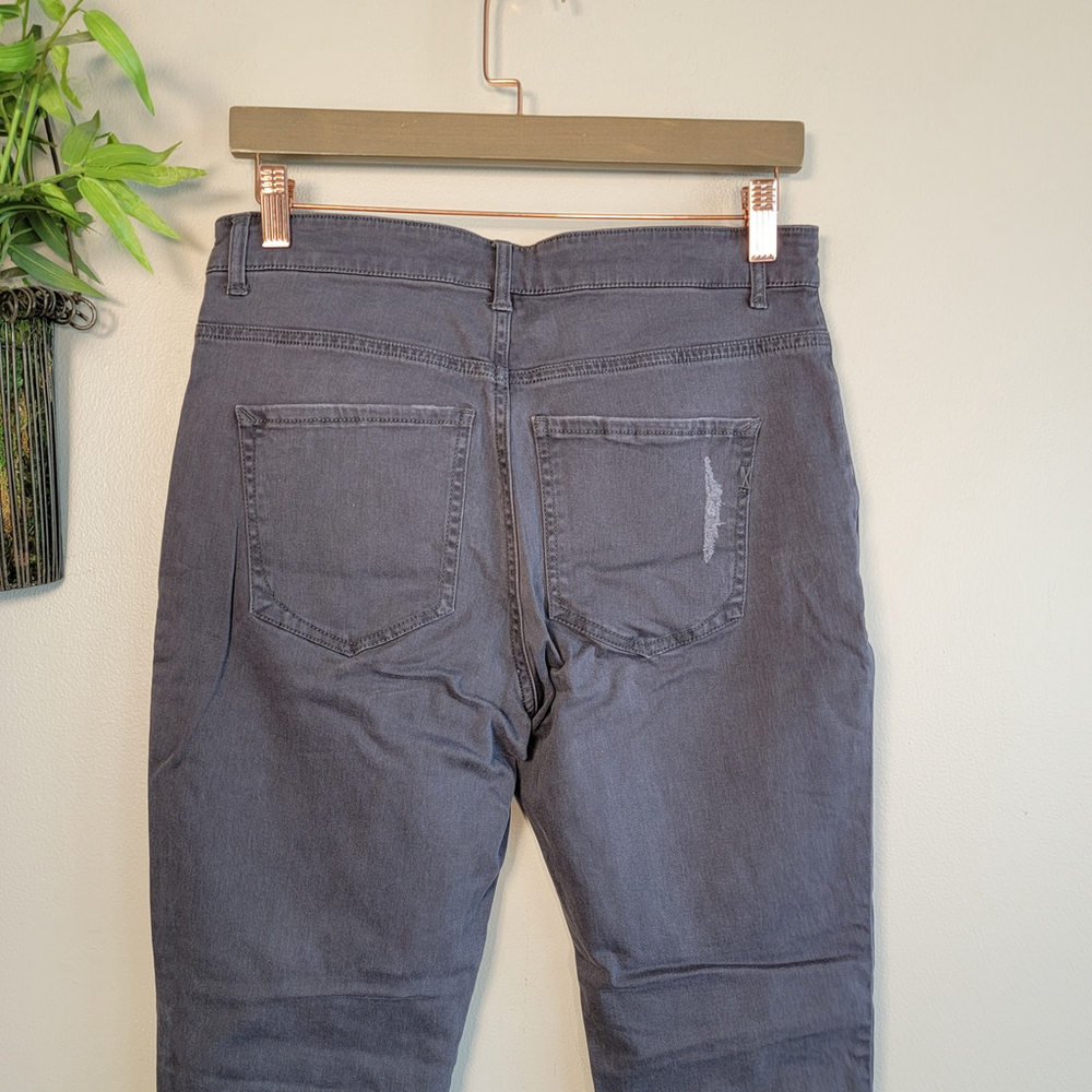 NEW Express High Rise Ankle Legging Distressed Frayed Skinny Gray Grey 8 Jeans - Picture 9 of 10